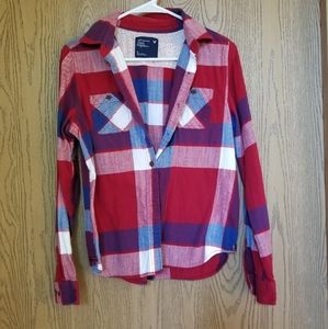 Red, white & blue American Eagle flannel